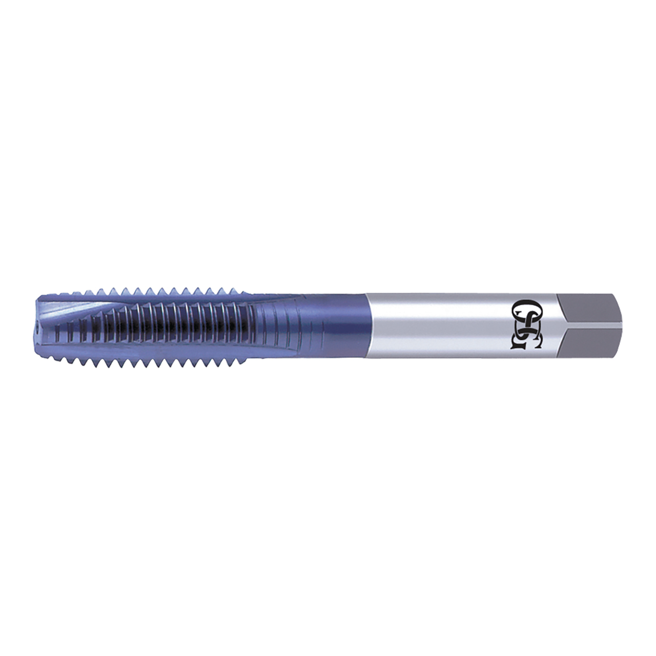 OSG 1105610808 | EXOTAP UNC #8 - 32 Thread Size x 0.168" Shank x 0.751" Length x 2.126" OAL Plug (5P) Chamfer H3 3 Flute V Coated VC-10 312TI Spiral Point Tap