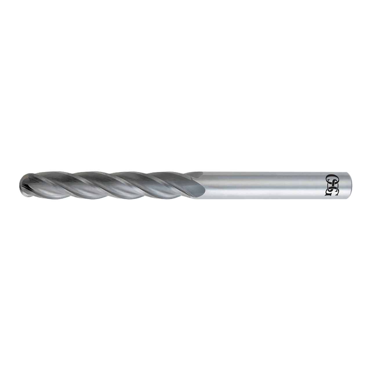 OSG 484-1250-BN | 1/8" Diameter x 0.125" Shank x 1.000" LOC x 3.000" OAL x 0.063" Radius x 30 Degree Helix Angle 4 Flute BRIGHT Coated Carbide 484BN BN Ball End Mill