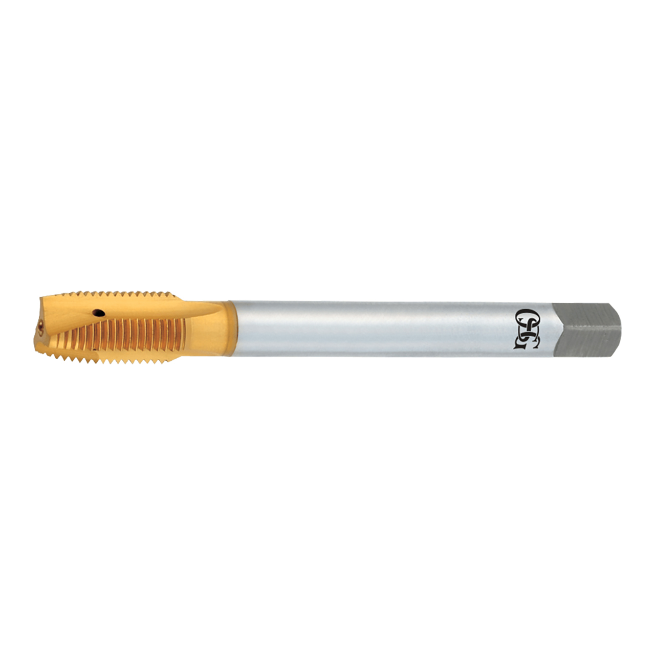 OSG 2632205 | HY-PRO TAP UNF 7/16" - 2 Thread Size x 0.323" Shank x 0.858" Length x 3.937" OAL Plug (4P) Chamfer 3 Flute TiN Coated HSSE 260 Spiral Point Tap