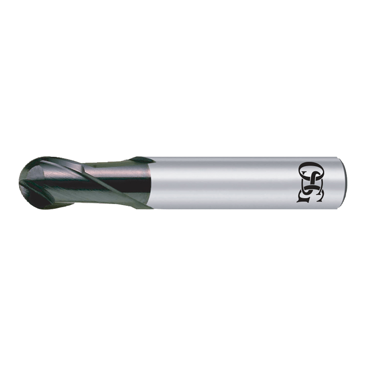 OSG 91101011 | EXOCARB 10.00mm Diameter x 1.00mm Shank x 15.00mm LOC x 55.00mm OAL x 5.00mm Radius x 30 Degree Helix Angle 2 Flute WXS Coated Carbide 9110 Ball End Mill