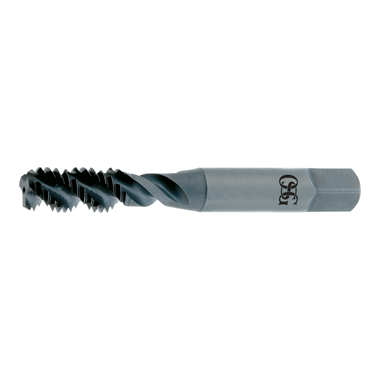 OSG 1430208 | 1/4" - 28 Thread Size x 0.255" Shank x 0.645" Thread Length x 2.500" OAL UNF H3 Plug (4.5P) Chamfer Type 3 Flute Right Hand TiCN Coated HSS 107 Spiral Flute Tap