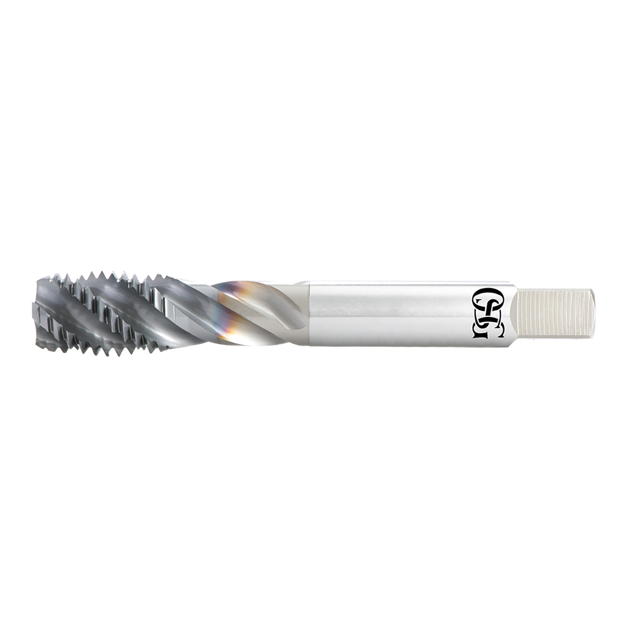 OSG 1654500508 | A Brand UNC 3/8" - 16 Thread Size x 0.381" Shank x 0.500" Length x 3.937" OAL Modified Bottom (2.5P) Chamfer H5 3 Flute V Coated VC-10 16545 Spiral Flute Tap