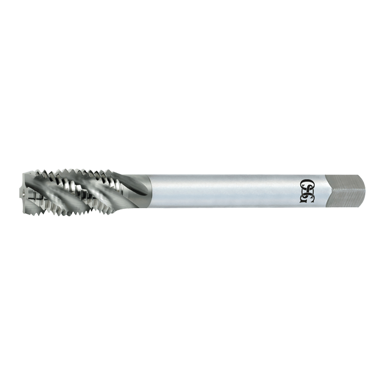 OSG 11730 | M M18.00x2.50mm Thread Size x 14.00mm Shank x 37.00mm Length x 10.00mm OAL Modified Bottom (2.5P) Chamfer OH2 4 Flute BRIGHT Coated HSSE 123 Spiral Flute Tap
