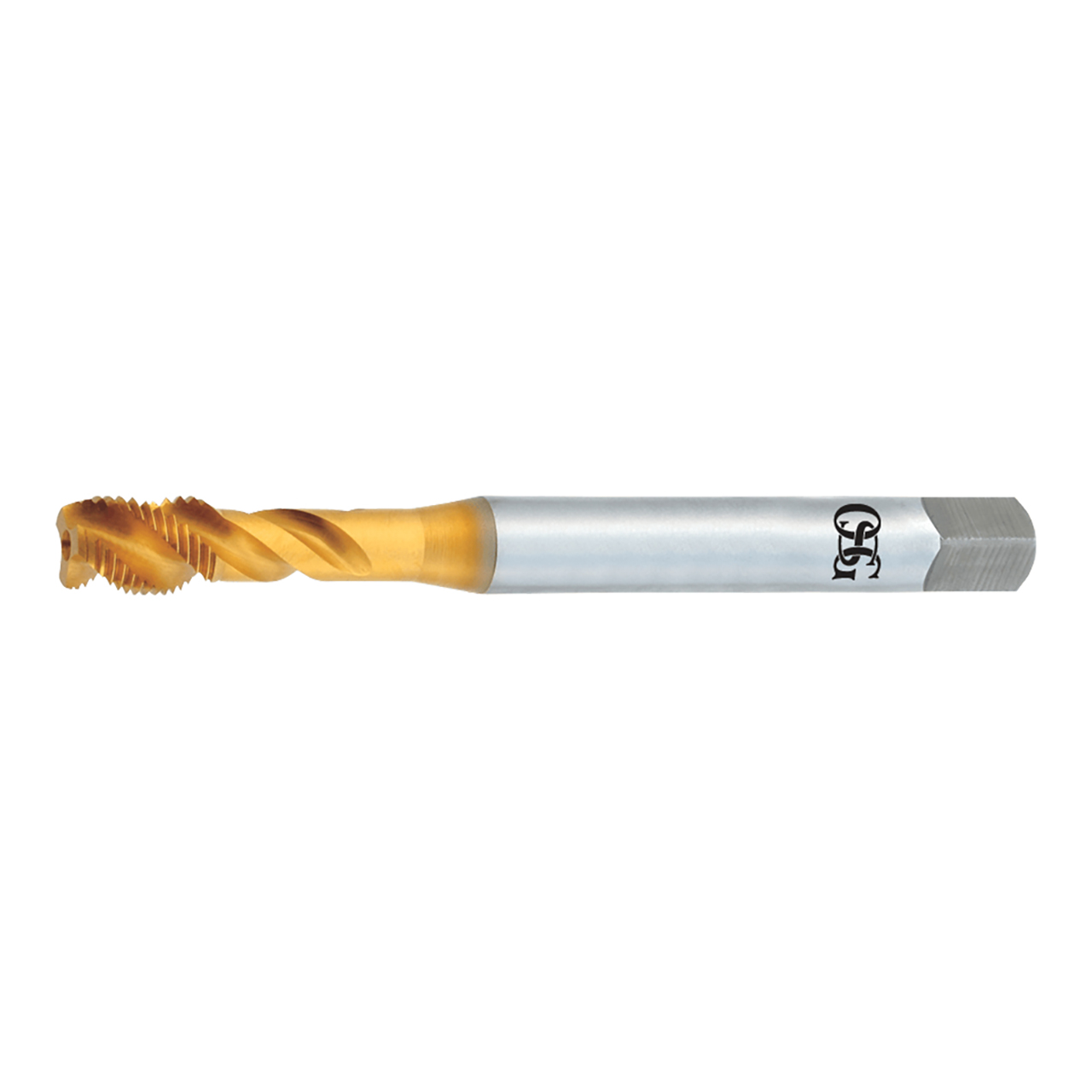 OSG 2332405 | HY-PRO TAP UNC 1/2" - 13 Thread Size x 0.367" Shank x 0.614" Length x 4.331" OAL Modified Bottom (2.5P) Chamfer 3 Flute TiN Coated HSSE 230 Spiral Flute Tap