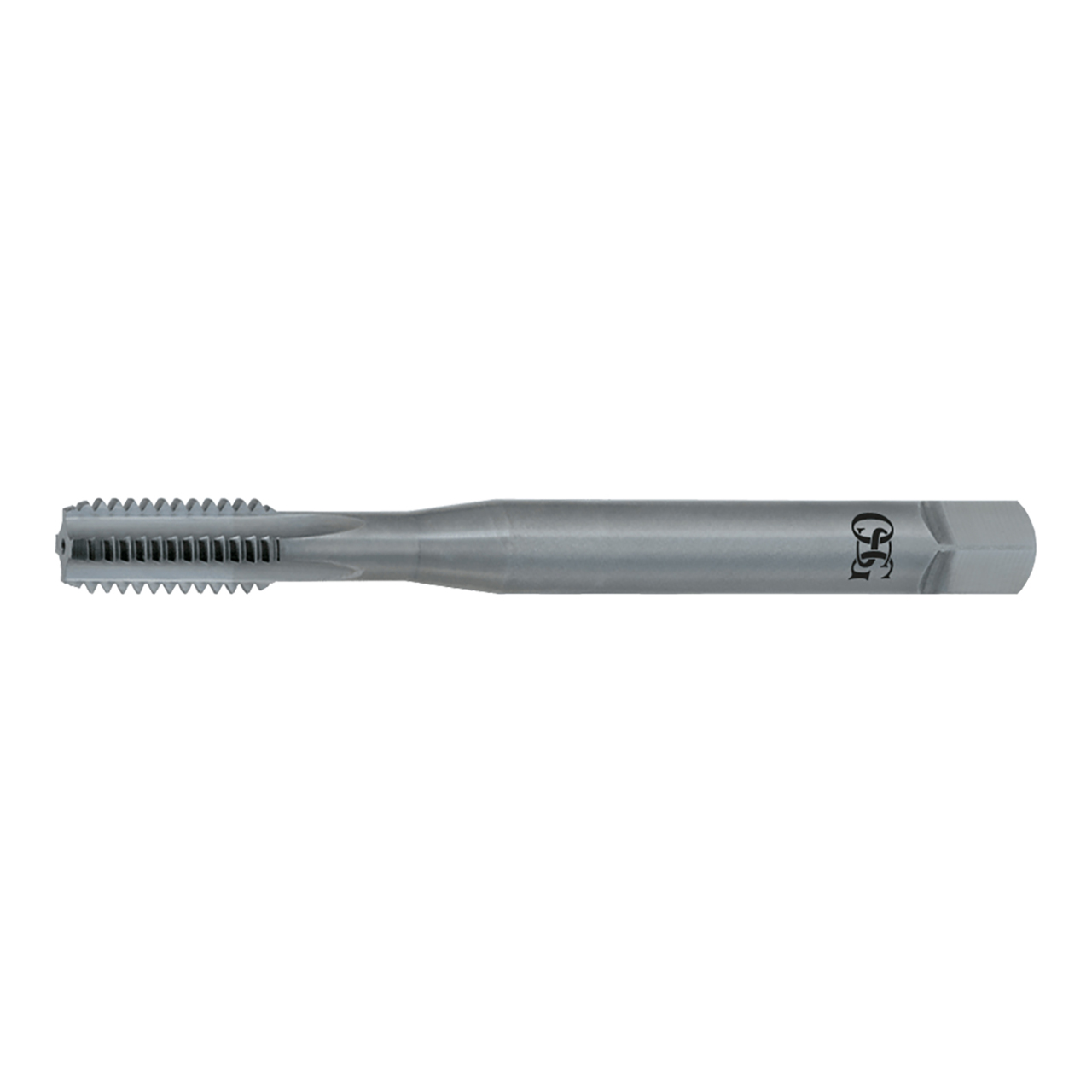 OSG 24031 | EXOCARB MF M8.00x1.00mm Thread Size x 6.20mm Shank x 22.00mm Length x 7.00mm OAL Modified Bottom (3P) Chamfer OH3 4 Flute BRIGHT Coated Carbide 349 Straight Flute Tap