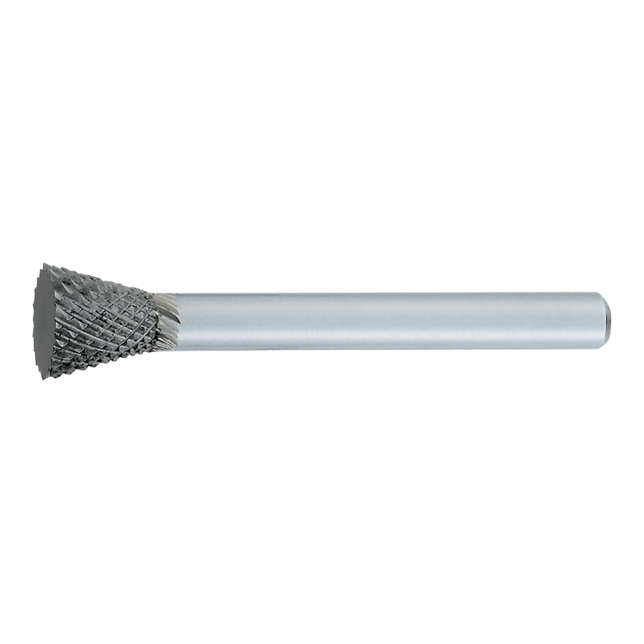 OSG 852-5000 | 1/2" Diameter x 0.250" Shank x 0.500" LOC x 2.250" OAL x 28 Degree Included Angle Bright Coated Carbide 852 Inverted Cone Burr