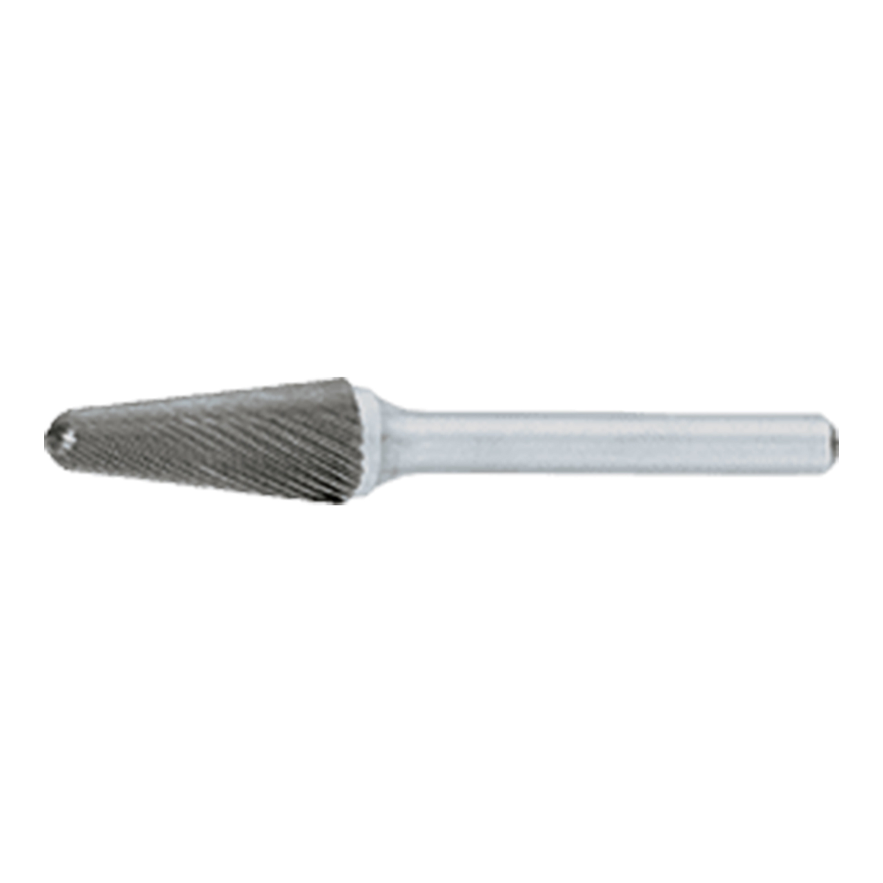 OSG 907-6250-60 | 16.00mm Diameter x 6.00mm Shank x 3.00mm LOC x 77.00mm OAL x 14 Degree Included Angle BRIGHT Coated Carbide 907 Nosed Cone Burr