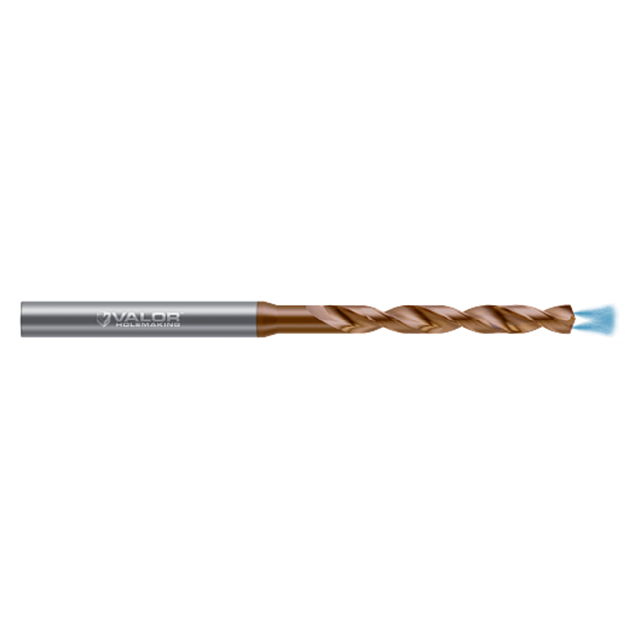 Valor V804610-X | A-Wire Size x 0.234" Diameter x 6.00mm Shank x 1.872" Drill Length x 140 Degree Point Angle 2 Flute Val-Max X Coated High Performance Coolant Drill