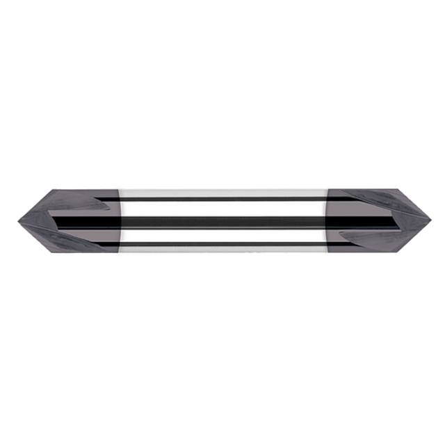Harvey Tool 693245-C3 | 0.375" Shank x 0.183" LOC x 2.500" OAL x 45 Degree Angle Per Side 4 Flute AlTiN Coated Carbide Double-Ended Pointed Chamfer Cutter