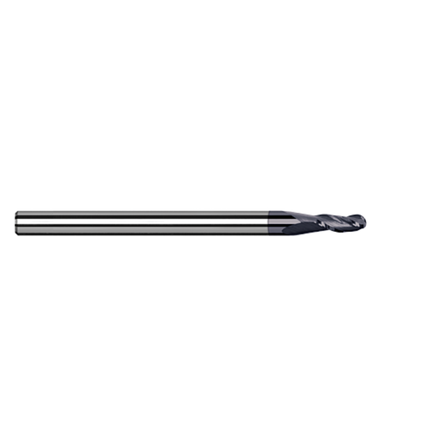 Harvey Tool 848150-C6 | 0.050" Diameter x 0.125" Shank x 0.040" LOC x 1.500" OAL 3 Flute AlTiN Nano Coated Carbide Ball End Mill
