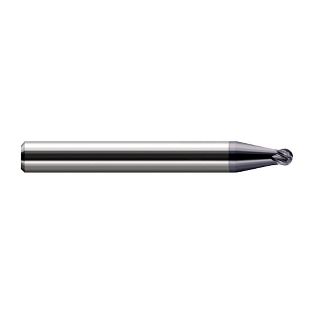 Harvey Tool 758255-C3 | 1.40mm Diameter x 1/8" Shank x 0.044" LOC x 1.500" OAL 4 Flute AlTiN Coated Carbide Miniature Ball End Mill