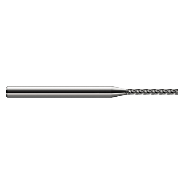 Harvey Tool 889105 | 0.118" Diameter x 0.125" Shank x 0.950" LOC x 2.500" OAL x 0.020" Radius 4 Flute UN Coated Carbide Miniature Corner Radius End Mill