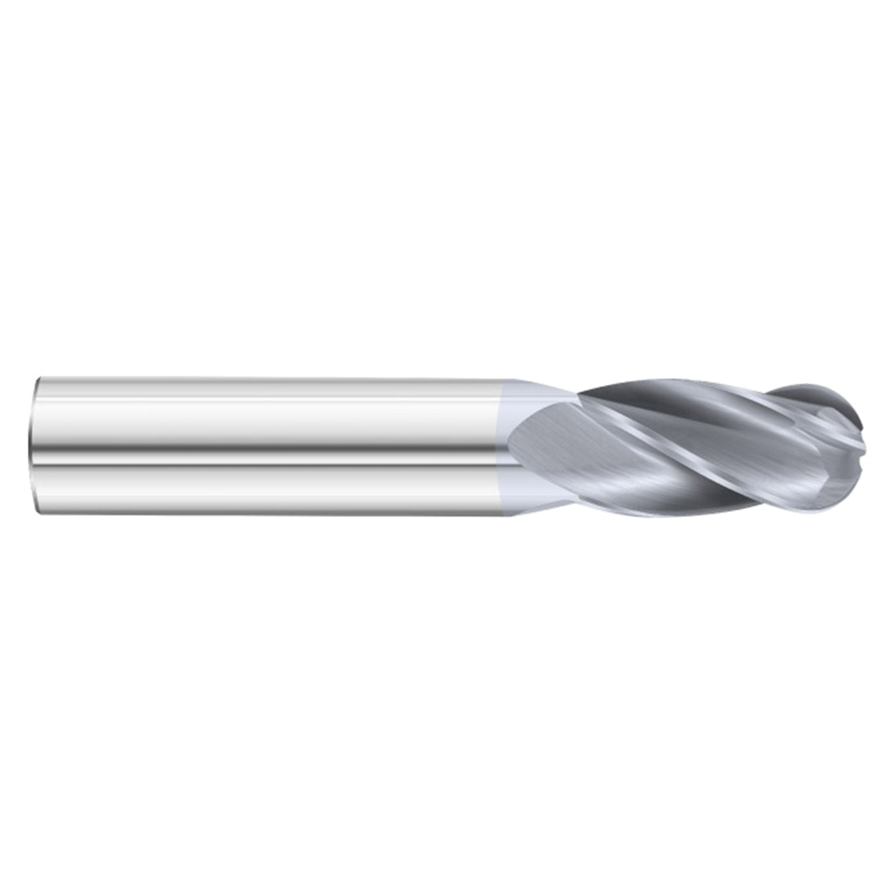 Fullerton Tool 30346 | 9/64" Diameter x 3/16" Shank x 2" OAL 4 Flute TiCN Coated Ball End Mill
