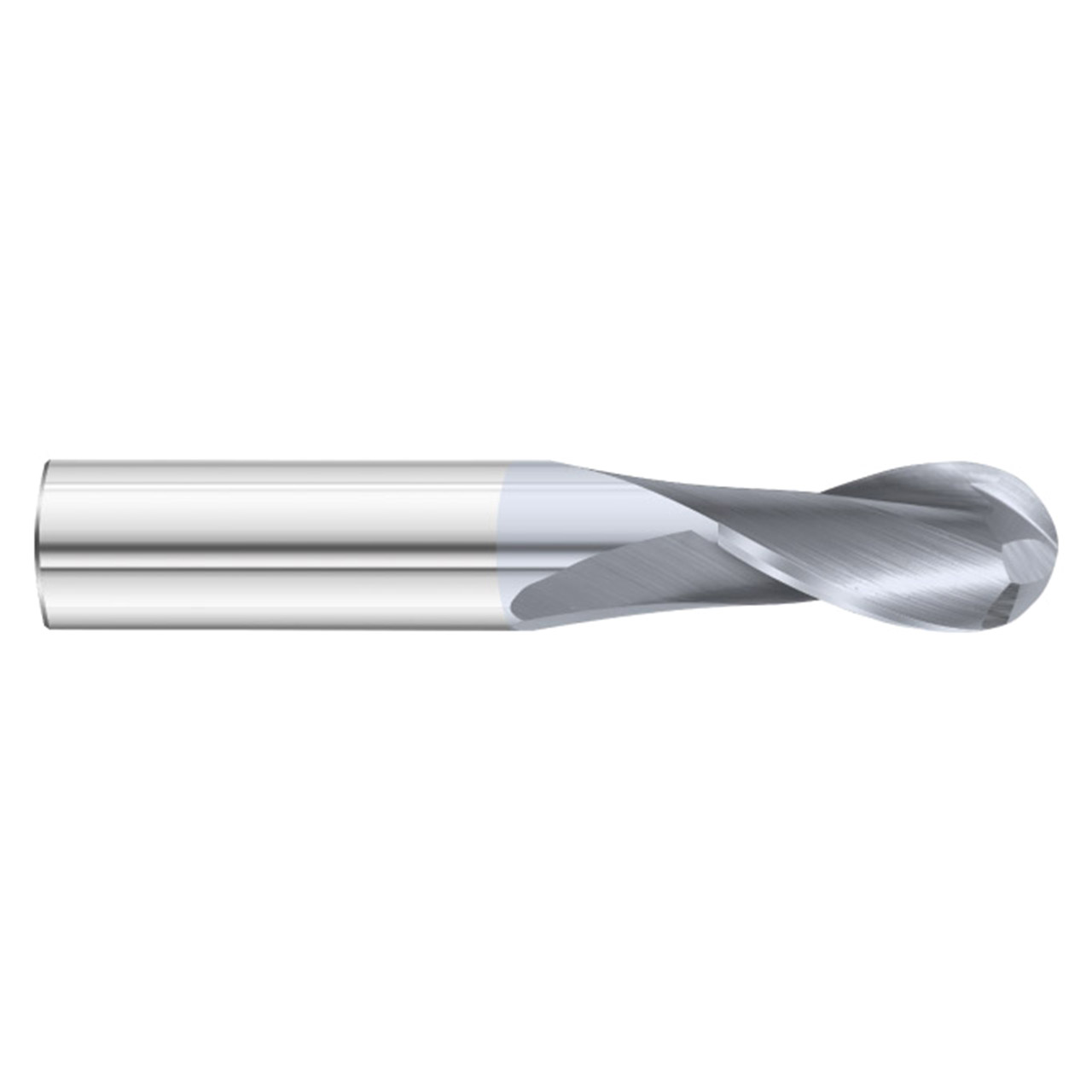 Fullerton Tool 30400 | 25/64" Diameter x 7/16" Shank x 2-3/4" OAL 2 Flute TiCN Coated Ball End Mill