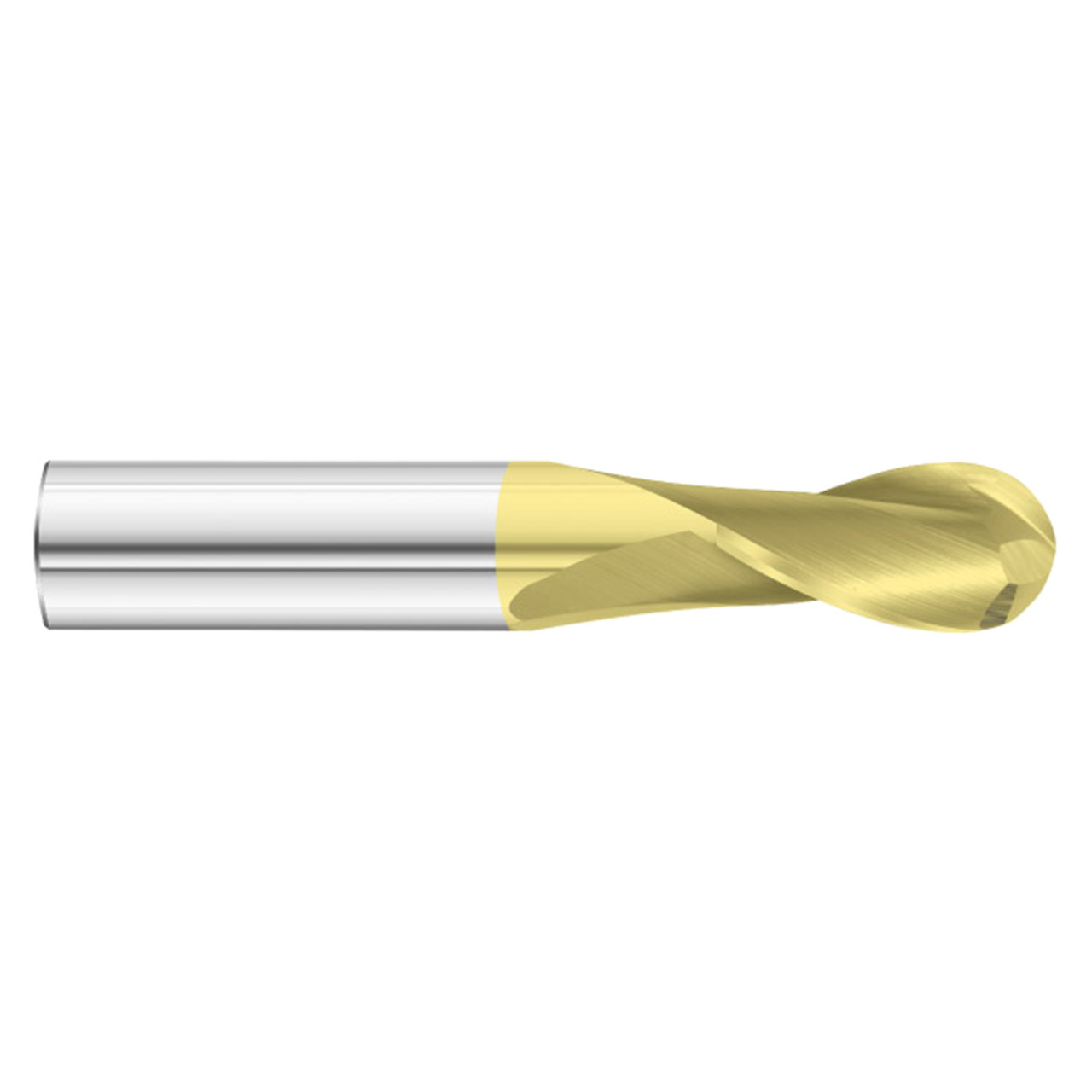Fullerton Tool 30544 | 9/32" Diameter x 5/16" Shank x 2-1/2" OAL 2 Flute TiN Coated Ball End Mill