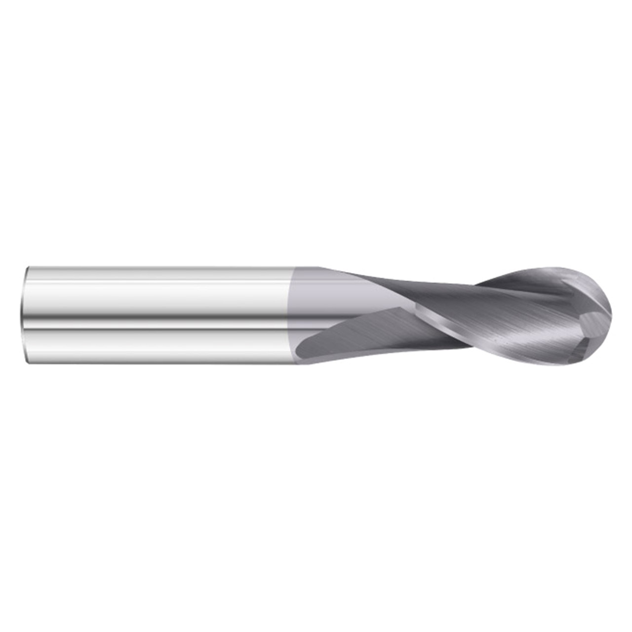 Fullerton Tool 30780 | 27/64" Diameter x 7/16" Shank x 2-3/4" OAL 2 Flute TiAlN Coated Ball End Mill