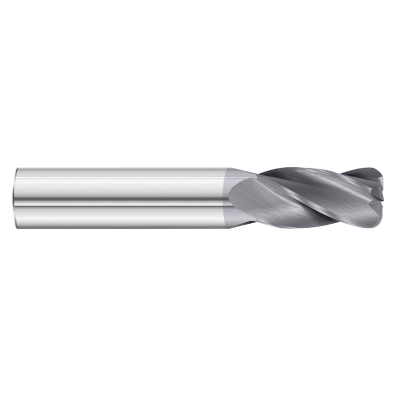 Fullerton Tool 31572 | 7/16" Diameter x 7/16" Shank x 2-3/4" OAL x 0.030" Radius 4 Flute TiAlN Coated Corner Radius End Mill