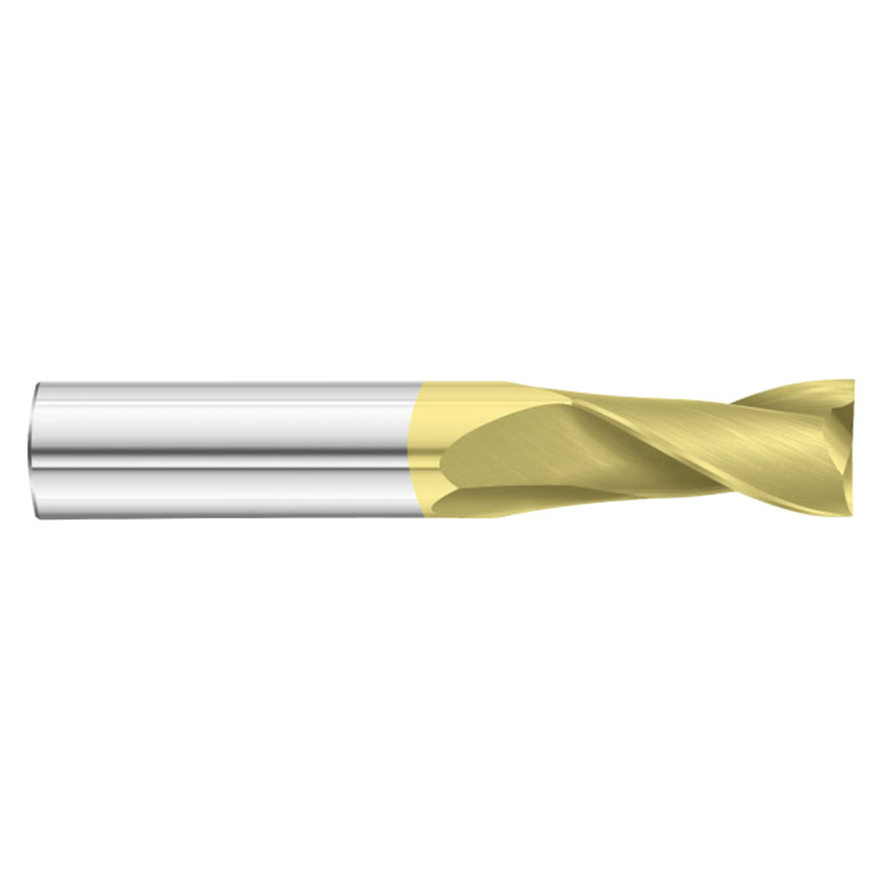 Fullerton Tool 33148 | 7/8" Diameter x 7/8" Shank x 4" OAL 2 Flute TiN Coated Square End Mill