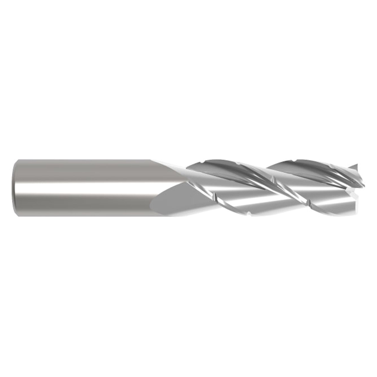 Fullerton Tool 38661 | 3/8" Diameter x 3/8" Shank x 4" OAL x 0.030" Radius 3 Flute FC5 Coated Corner Radius End Mill