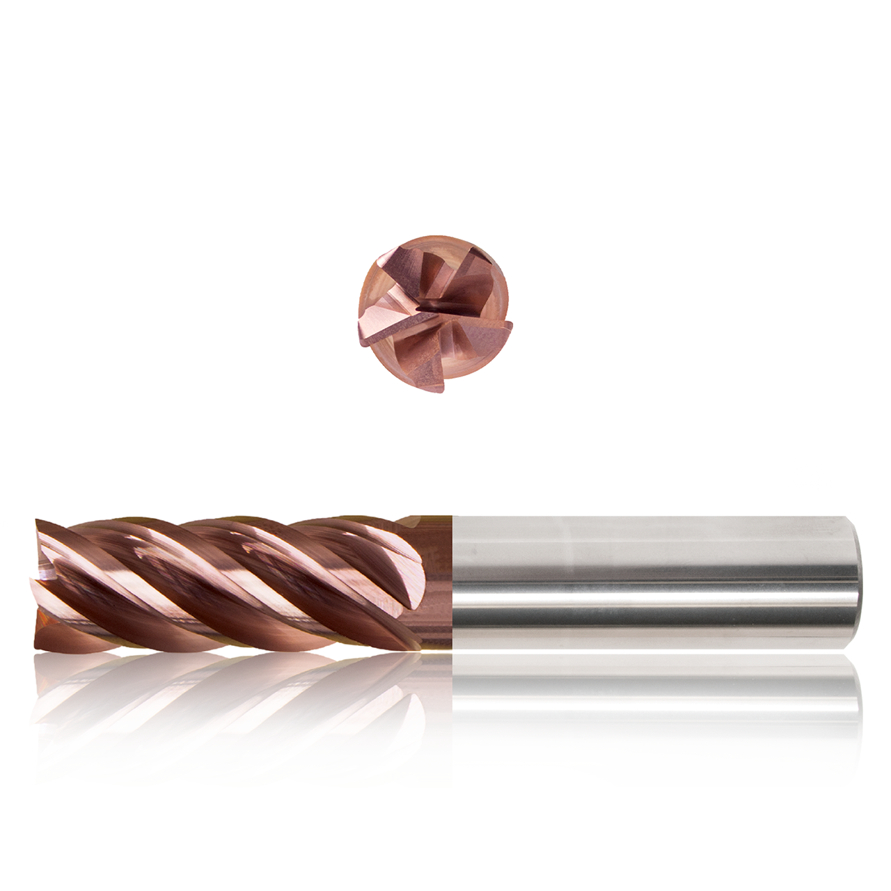 Precision Cutting Tools 9584306 | 1" Cutting Diameter x 1" Shank x 1-1/2" Flute length x 7" OAL 5 Flute Vulcan Coated Carbide Long - Necked Square End Mill