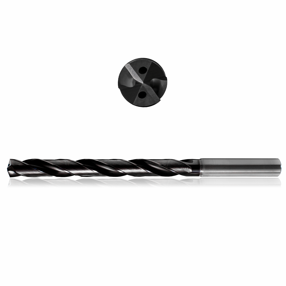 Precision Cutting Tools 9544677 | 15/64" Size x 0.23mm Diameter x 6.00mm Shank x 44.00mm Flute Length x 82.00mm OAL x 140 Degree Point Angle 2 Flute Varianta Supral Coated Carbide Coolant Fed Drill