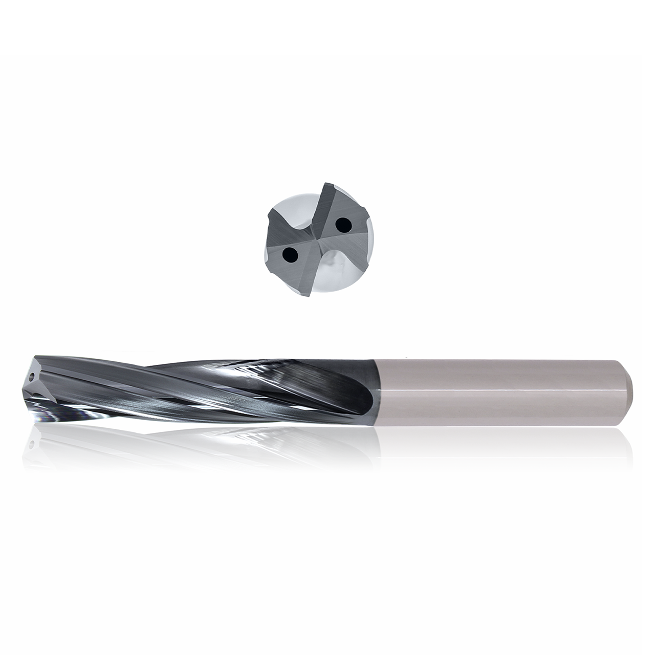 Precision Cutting Tools 9549528 | 6.90mm Size x 0.27mm Diameter x 8.00mm Shank x 41.00mm Flute Length x 79.00mm OAL x 135 Degree Point Angle 2 Flute Varianta Supral Coated Carbide Coolant Fed Drill