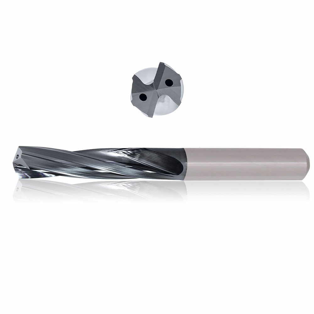 Precision Cutting Tools 9549743 | 15.50mm Size x 0.61mm Diameter x 16.00mm Shank x 83.00mm Flute Length x 133.00mm OAL x 135 Degree Point Angle 2 Flute Varianta Supral Coated Carbide Coolant Fed Drill