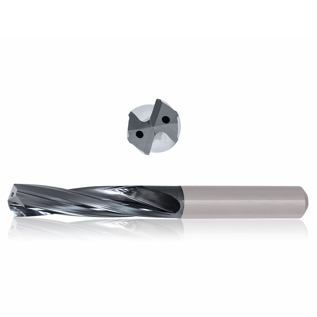 Precision Cutting Tools 9549929 | 5.30mm Size x 0.21mm Diameter x 6.00mm Shank x 78.00mm Flute Length x 116.00mm OAL x 135 Degree Point Angle 2 Flute Varianta Supral Coated Carbide Coolant Fed Drill
