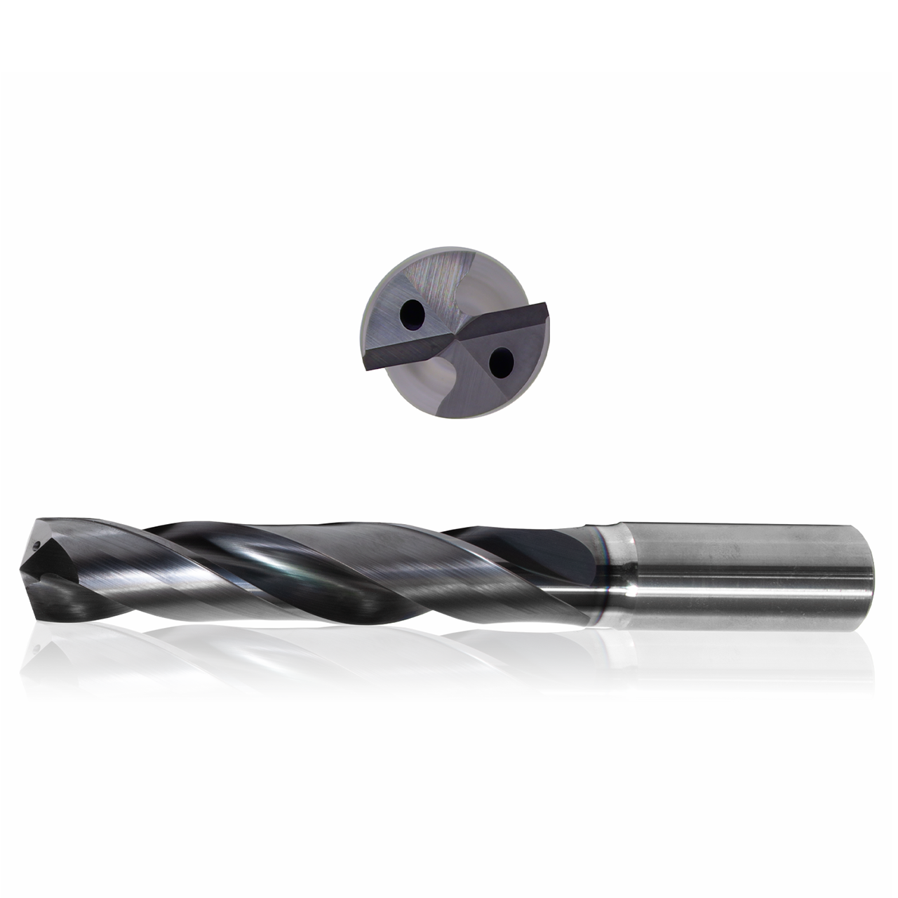 Precision Cutting Tools 9565862 | 15.50mm Size x 0.61mm Diameter x 16.00mm Shank x 83.00mm Flute Length x 133.00mm OAL x 150 Degree Point Angle 2 Flute Varianta Supral Coated Carbide Coolant Fed Drill