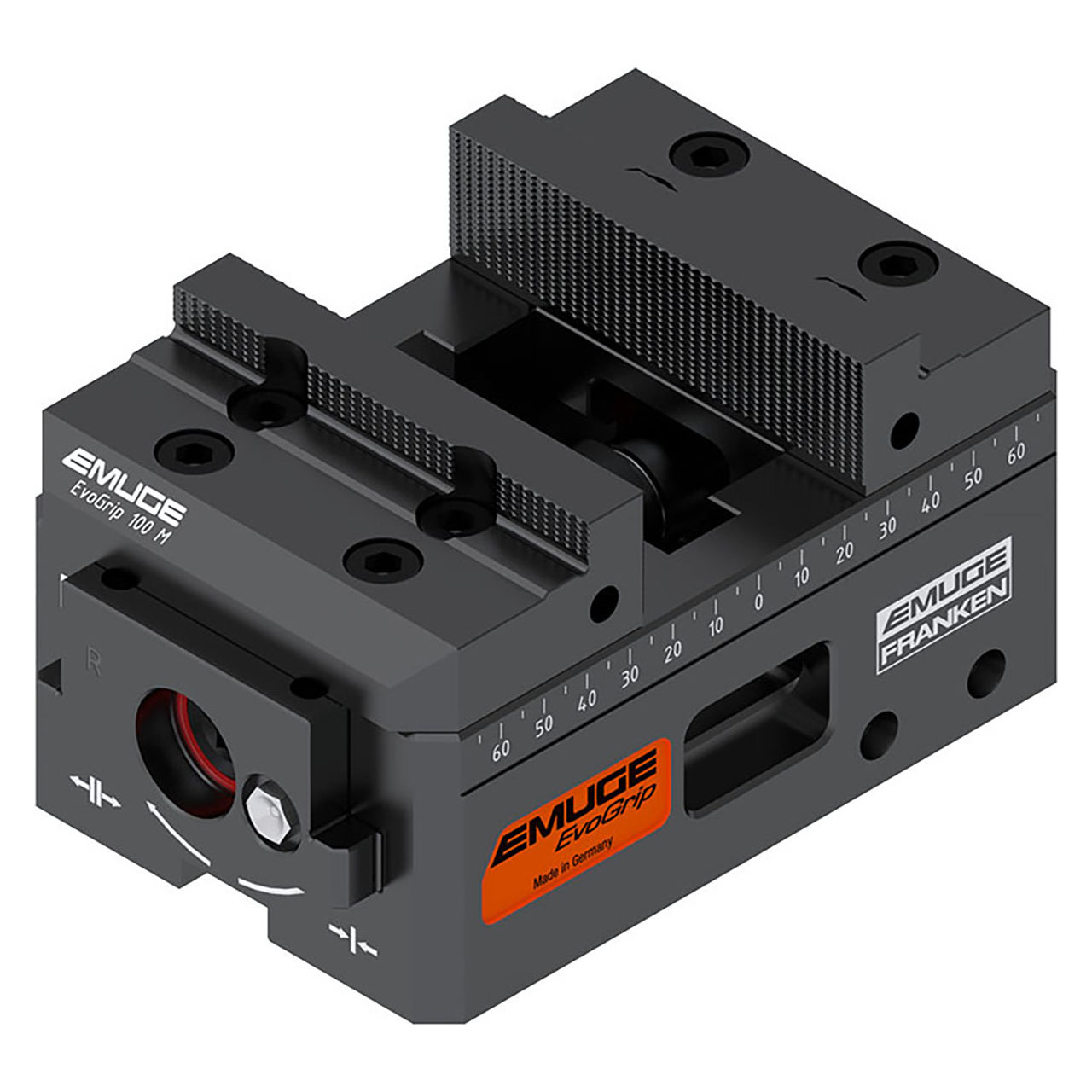 Emuge EvoGrip SEG1080.6549 | 100.00mm Width x 150.00mm Length x 85.00mm Height Steel Centering Vise with Knurled Jaws Set