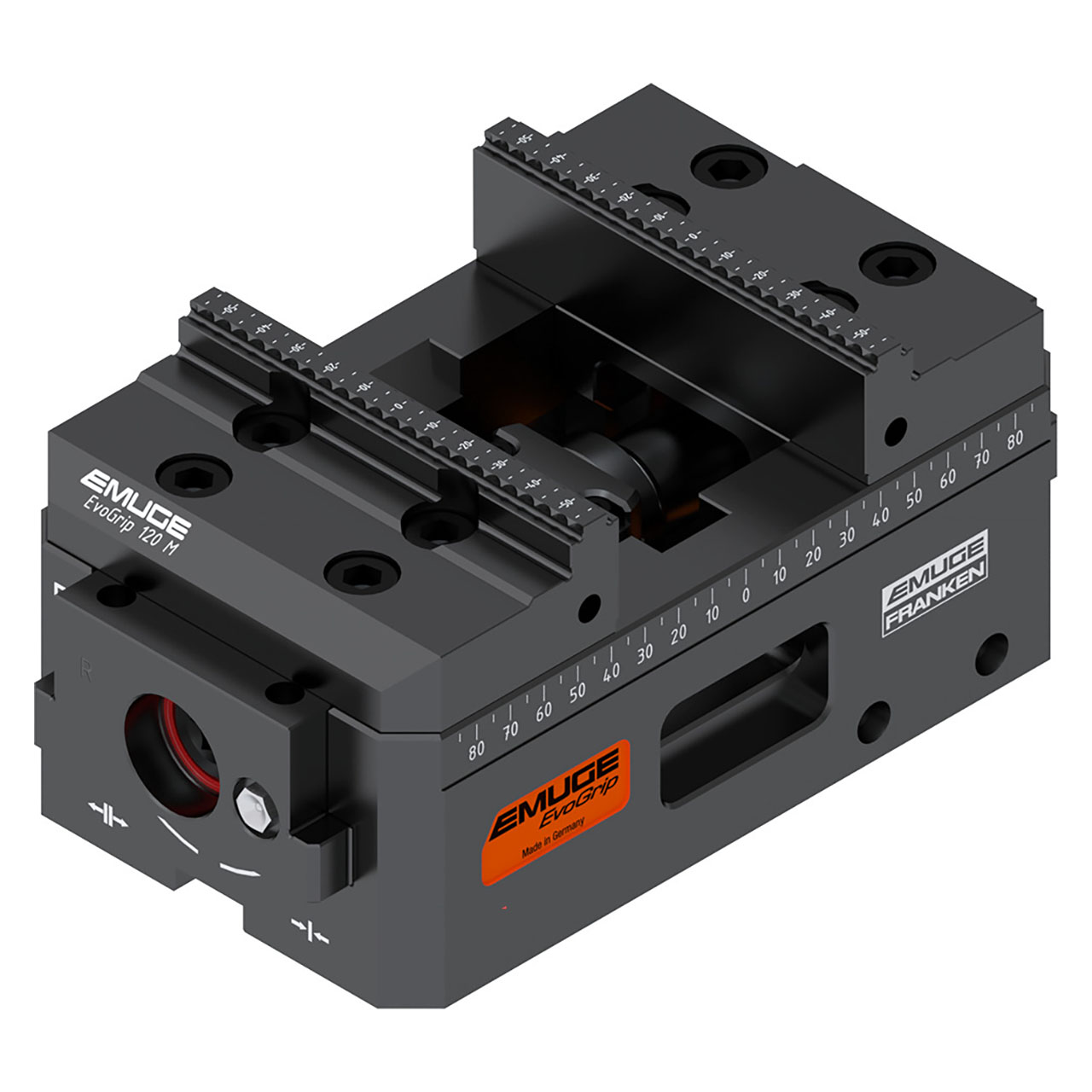 Emuge EvoGrip SEG1080.6571 | 120.00mm Width x 200.00mm Length x 102.00mm Height Steel Centering Vise with Grip Jaws Set