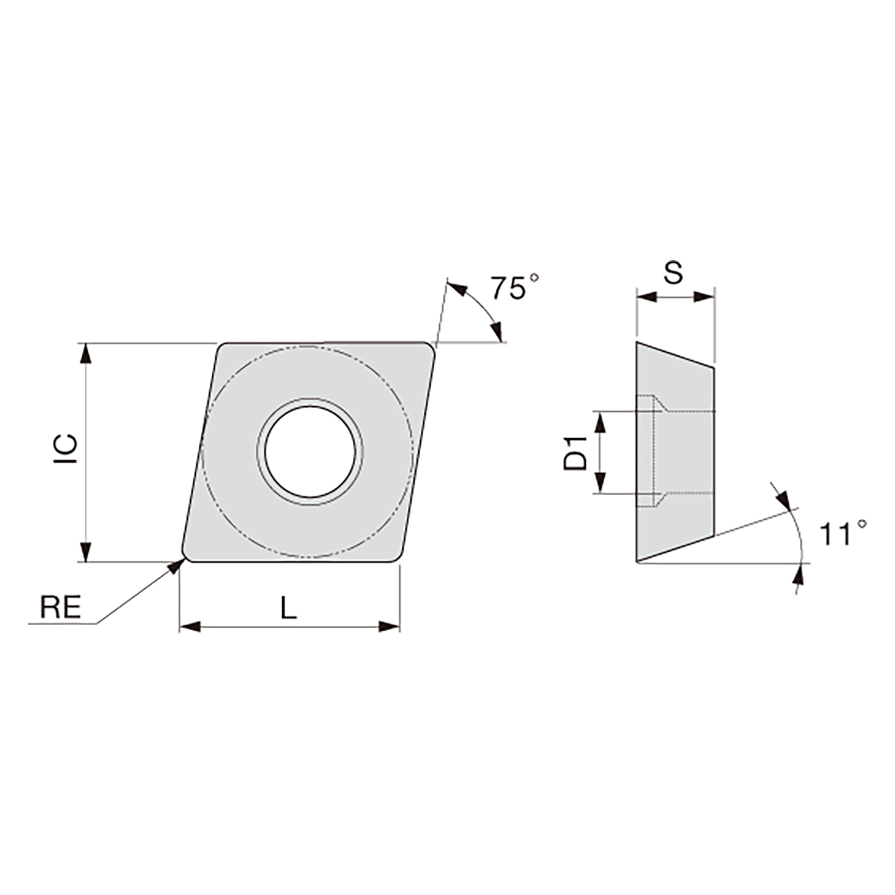 Tungaloy 6967506 | EPGT521 FR-W08 SH7025 0.156" Circle Diameter x 0.063" Thickness x 0.161" Edge Length x 0.016" Radius x 11 Degree Clearance Angle TiAlN+TiCN Coated Carbide Turning Insert