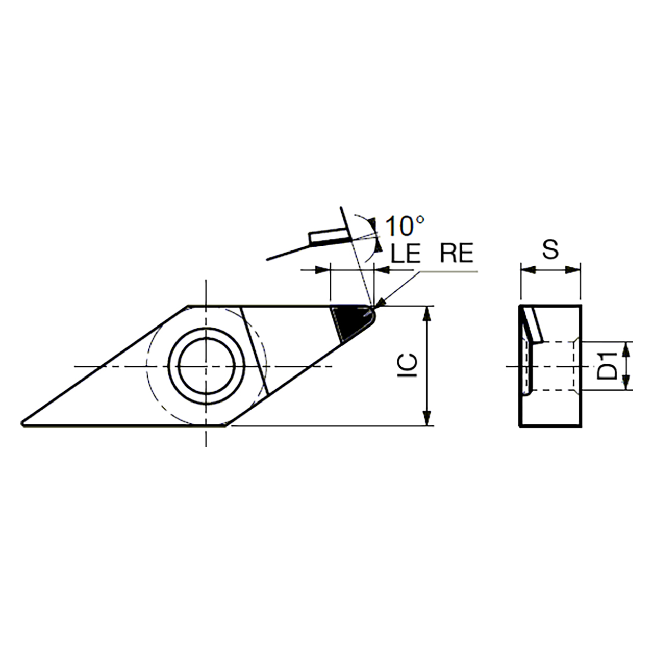Tungaloy 6965534 | 1QP-VNMM 333F DX160 9.52mm Circle Diameter x 4.75mm Thickness x 1.19mm Radius Uncoated Carbide Turning Insert