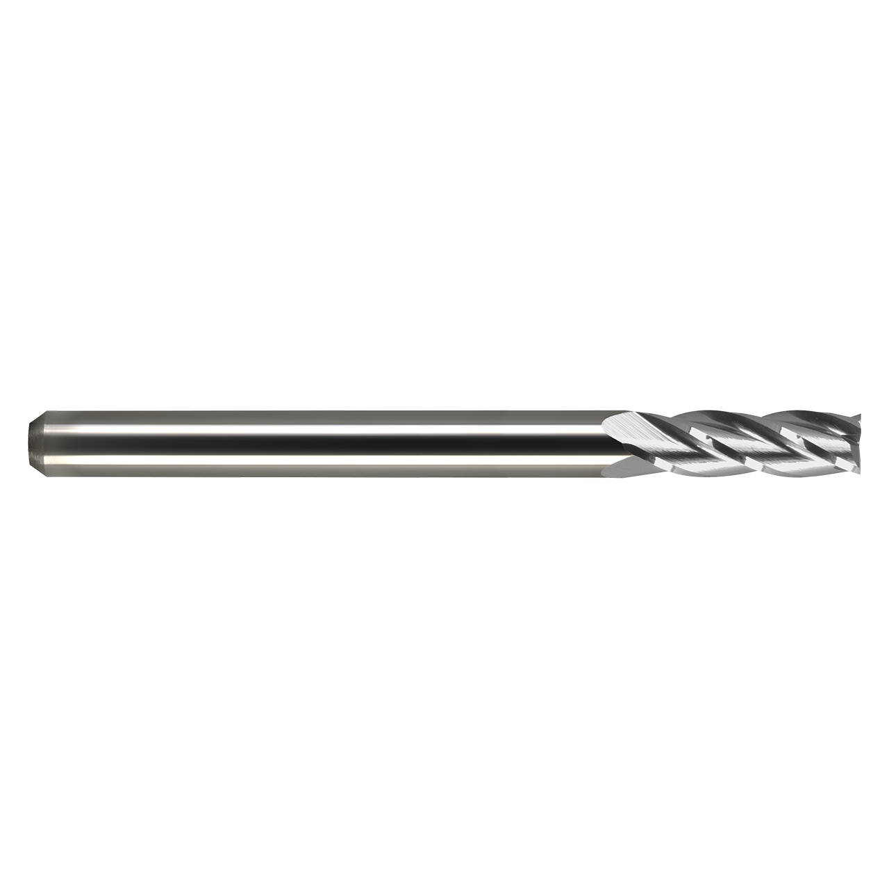 M A Ford 11112501 | 1/8" Diameter x 1/8" Shank x 1/2" LOC x 1.500" OAL x 30 Degree Helix Angle 4 Flute Uncoated Carbide Square End Mill