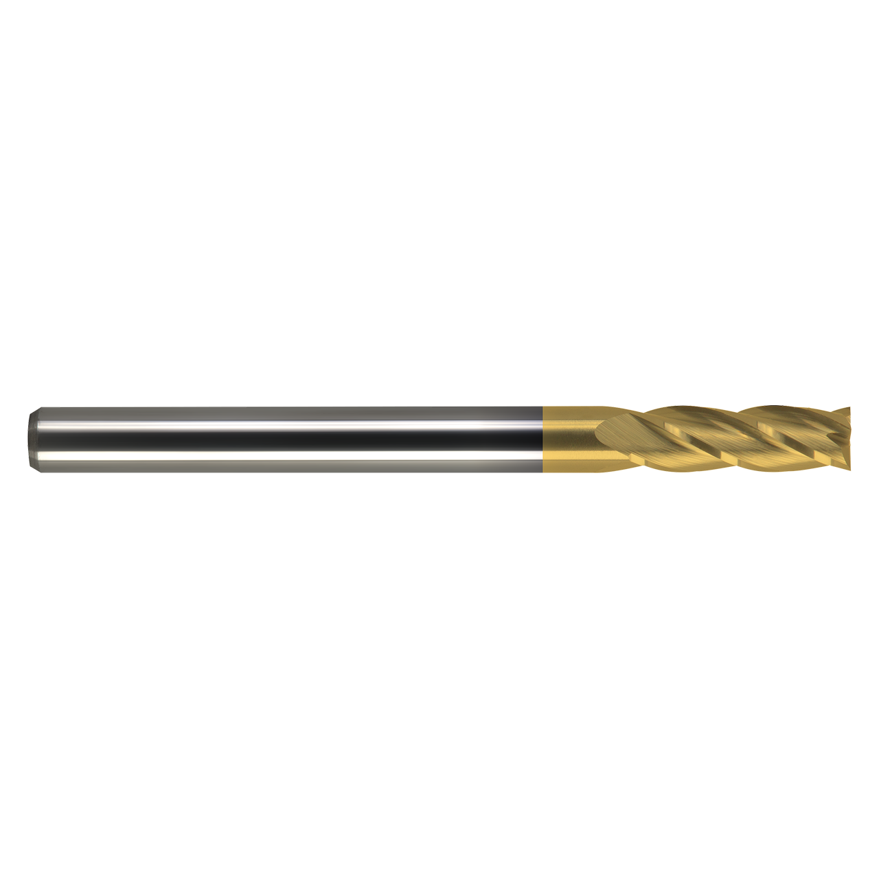 M.A. Ford 11119680T | 5.00mm Diameter x 5.00mm Shank x 20.00mm LOC x 51.00mm OAL x 30 Degree Helix Angle 4 Flute TiN Coated Carbide 111 Square End Mill