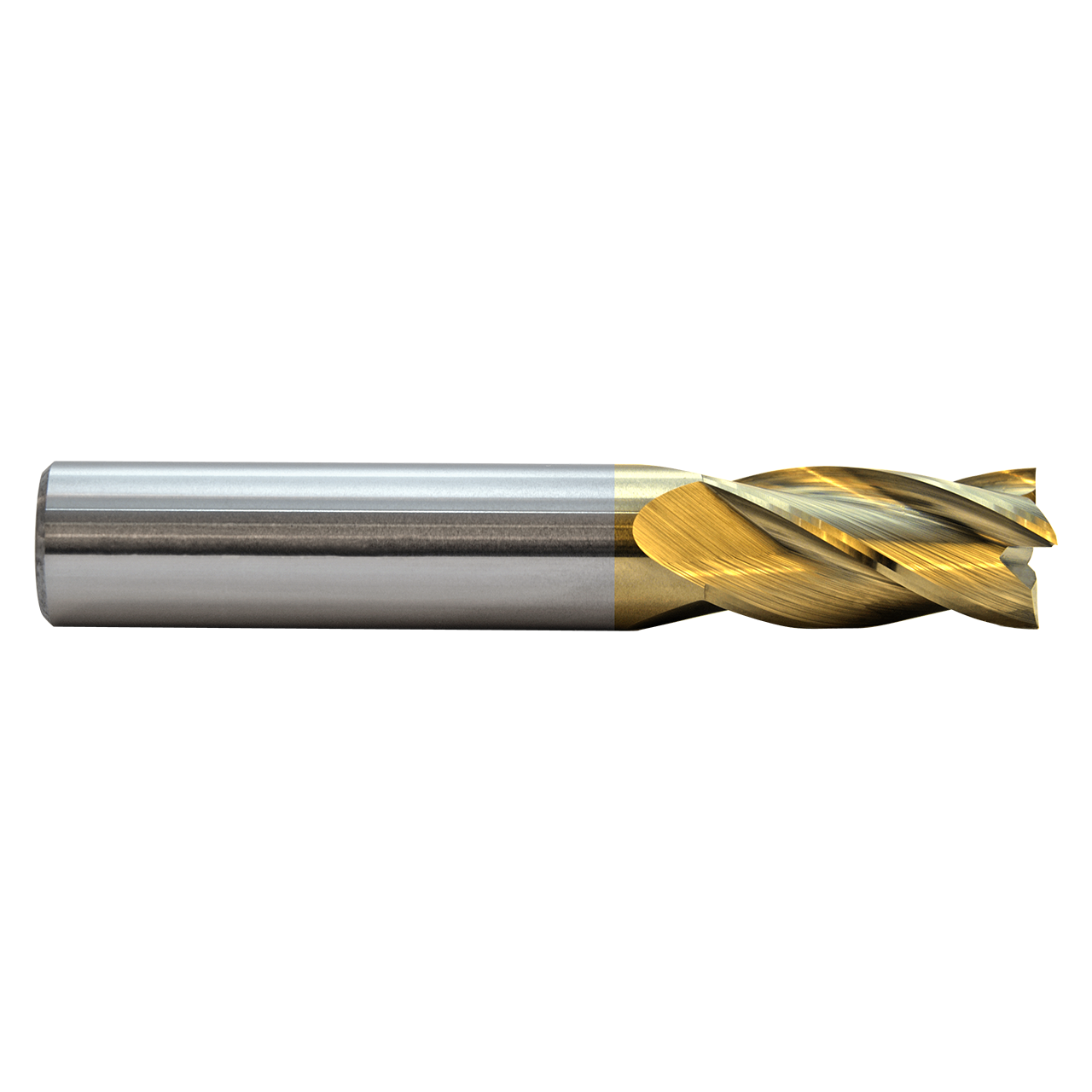 M.A. Ford 11128120T | 9/32" Diameter x 5/16" Shank x 3/4" LOC x 2-1/2" OAL x 30 Degree Helix Angle 4 Flute TiN Coated Carbide 111 Square End Mill