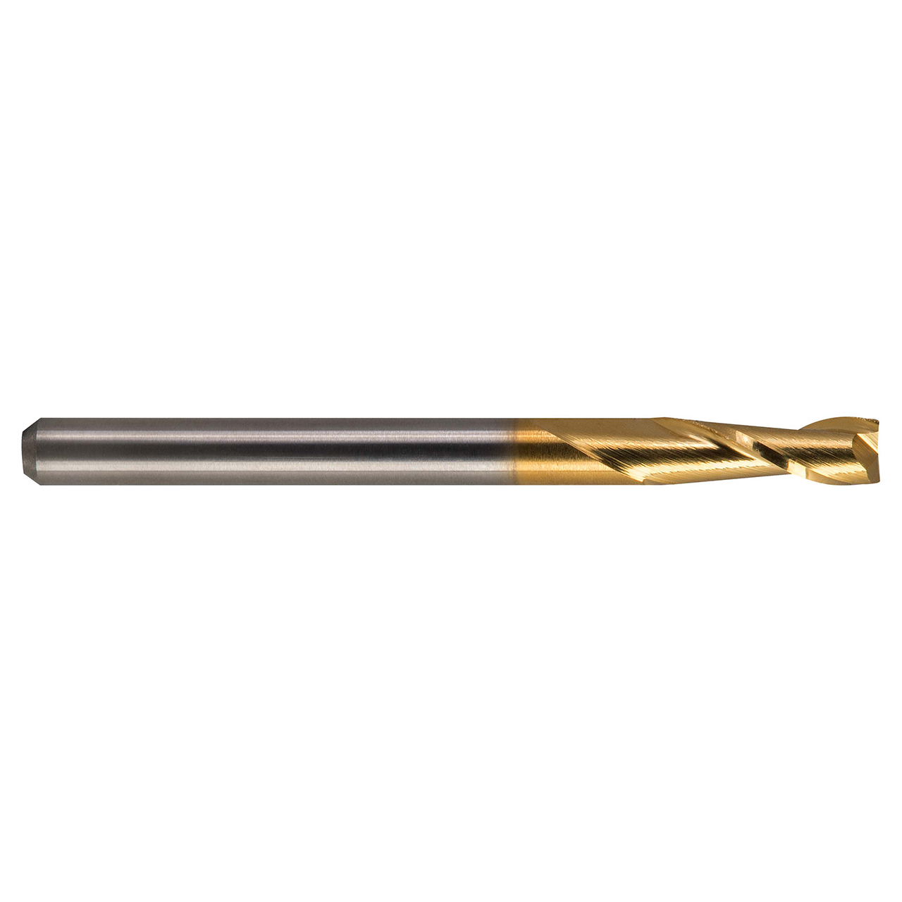 M.A. Ford 12112500T | 1/8" Diameter x 1/8" Shank x 3/8" LOC x 1-1/2" OAL x 30 Degree Helix Angle 2 Flute TiN Coated Carbide 121 Square End Mill