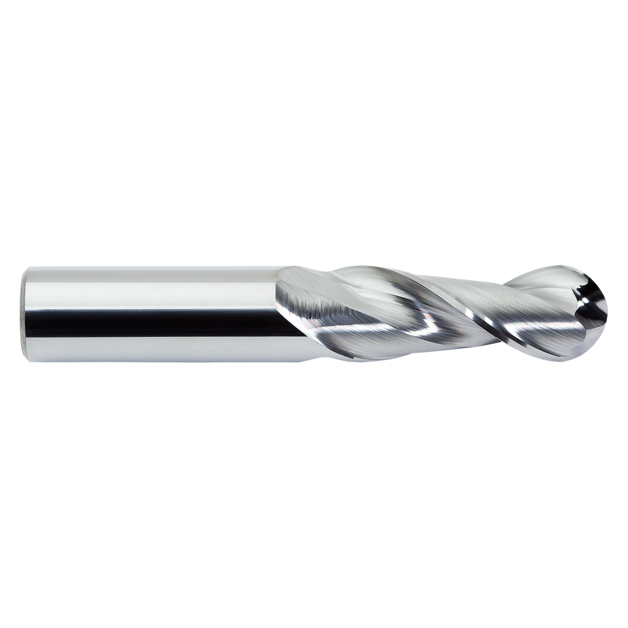 M.A. Ford 135B50001 | 1/2" Diameter x 1/2" Shank x 1-1/4" LOC x 3.000" OAL x 1/4" Radius x 37 Degree Helix Angle 2 Flute Uncoated Carbide 135B Ball Nose End Mill