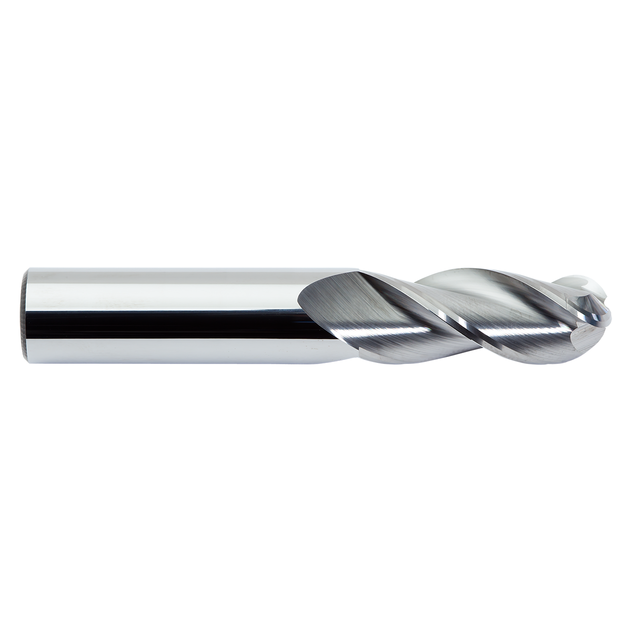 M.A. Ford 138B25001 | 1/4" Diameter x 1/4" Shank x 3/4" LOC x 2-1/2" OAL x 1/8" Radius x 36 Degree Helix Angle 3 Flute Uncoated Carbide 138B Ball Nose End Mill
