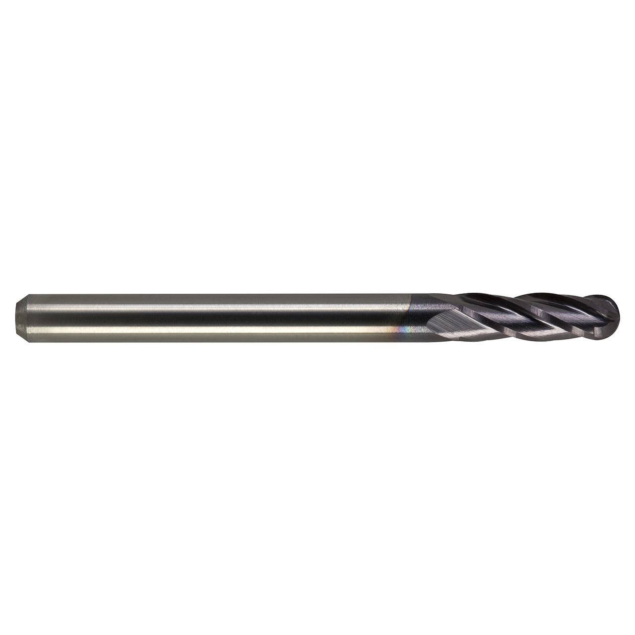M.A. Ford 14025000A | 1/4" Diameter x 1/4" Shank x 3/4" LOC x 2-1/2" OAL x 1/8" Radius x 30 Degree Helix Angle 4 Flute ALtima Coated Carbide 140 Ball Nose End Mill