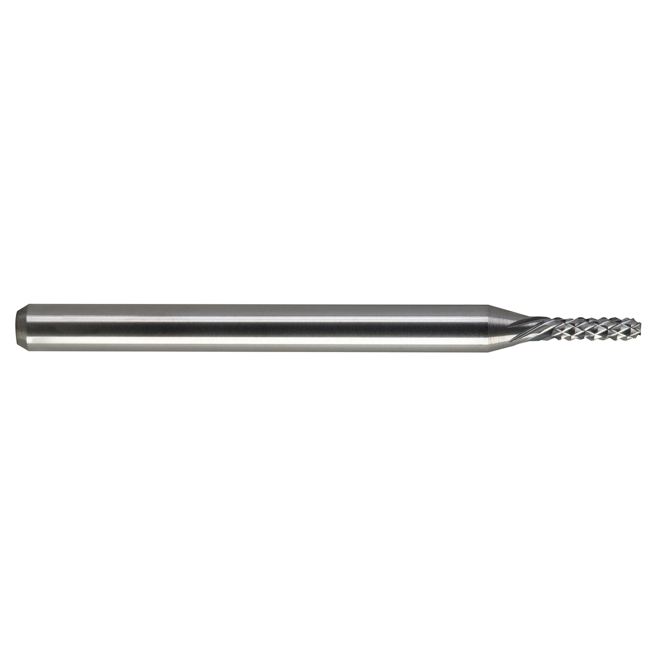 M A Ford 23109450 | 2.40mm Diameter x 3.18mm Shank x 9.50mm LOC x 38.00mm OAL 9 LH Flute Uncoated 7 RH Flute Uncoated Carbide Diamond Pattern Router Bit