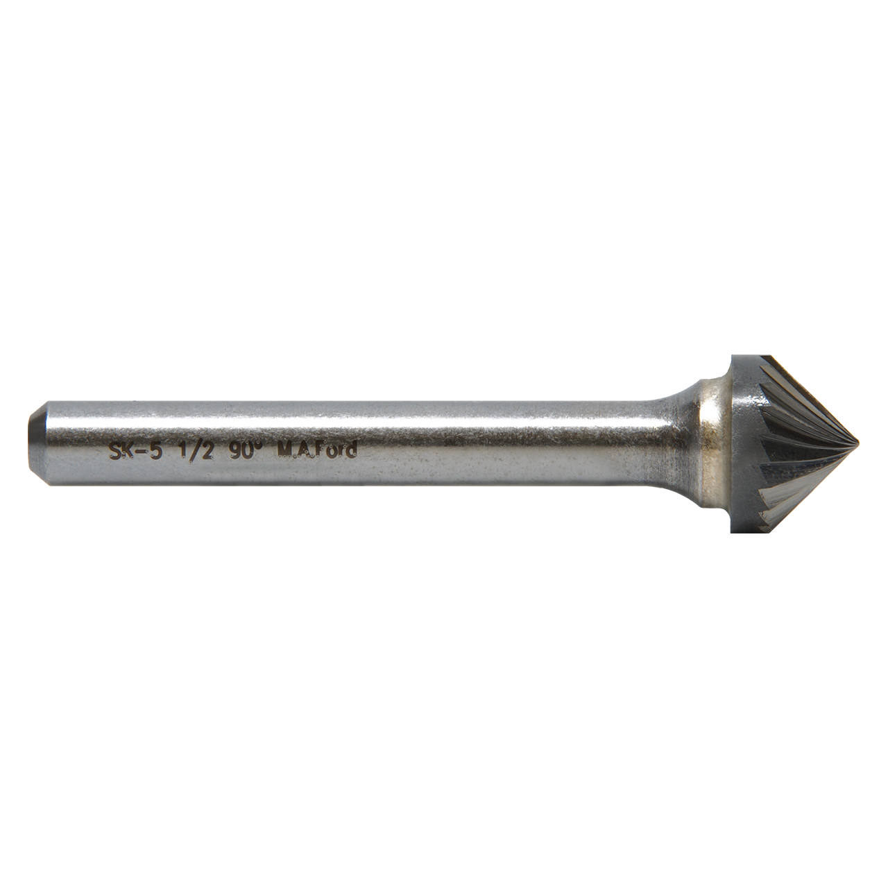 M A Ford 29707500M | 19.00mm Diameter x 6.00mm Shank x 9.50mm LOC x 58.00mm OAL 30 Flute Uncoated Carbide Pointed Cone Shape Burr