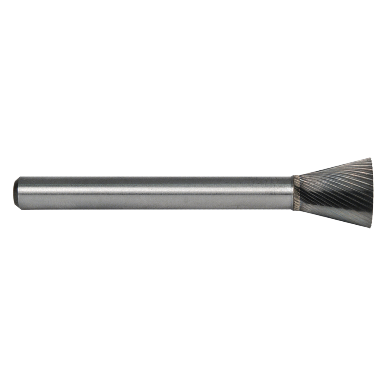 M A Ford 50037527M | 9.50mm Diameter x 6.00mm Shank x 9.50mm LOC x 55.00mm OAL x 13 Degree Included Angle 8 LH Flute Uncoated 20 RH Flute Uncoated Carbide Inverted Cone Shape Burr