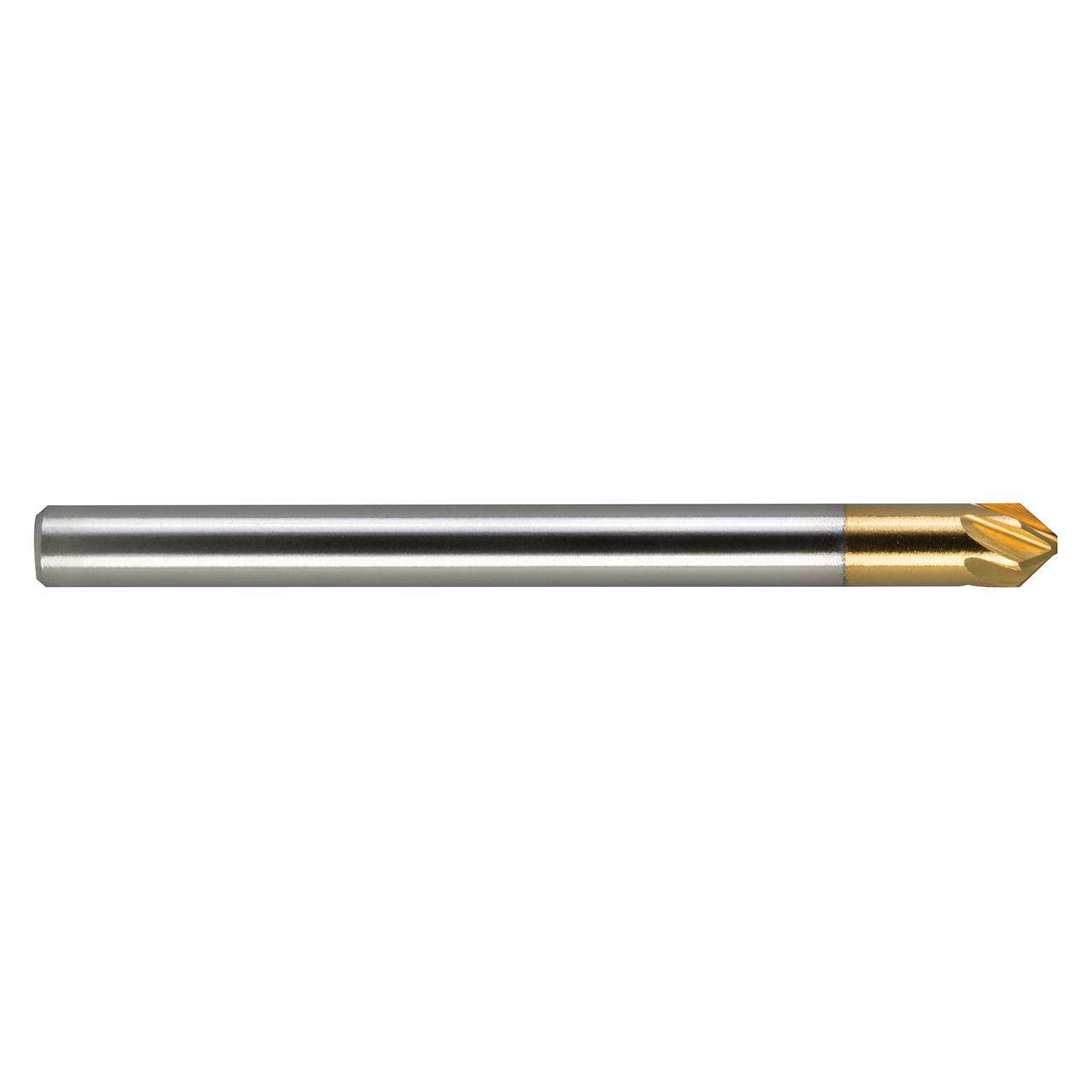 M A Ford 79T025001 | 1/4" Diameter x 1/4" Shank x 2.000" OAL x 60 Degree Included Angle 6 Flute TiN Coated HSS Countersink