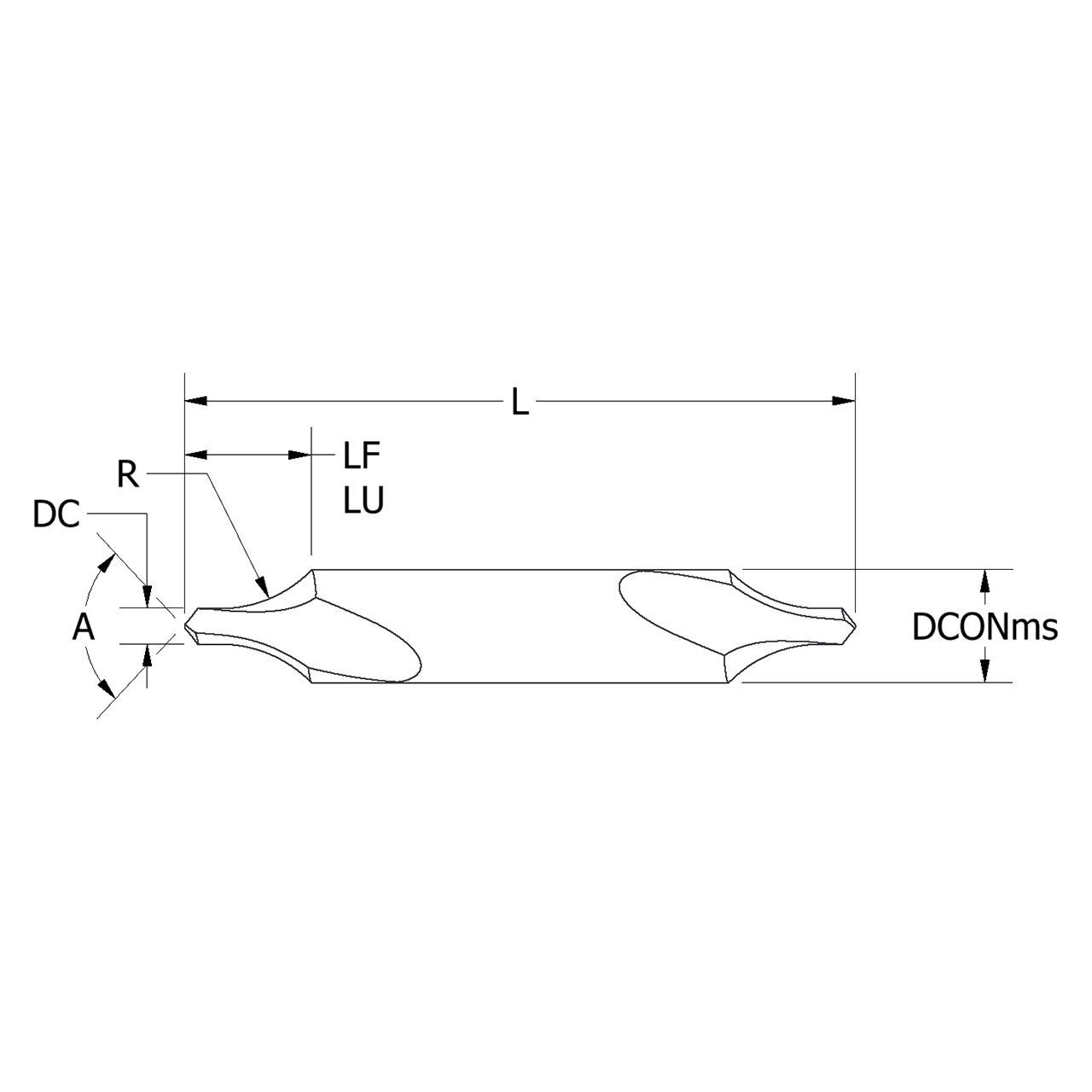 Keo 906-000-092 | 0.109" Diameter x 0.250" Shank x 0.275" Functional Length x 2.000" OAL x 0.281" Radius x 118 Degree Angle 2 Flute Uncoated HSS Combination Drill & Countersink