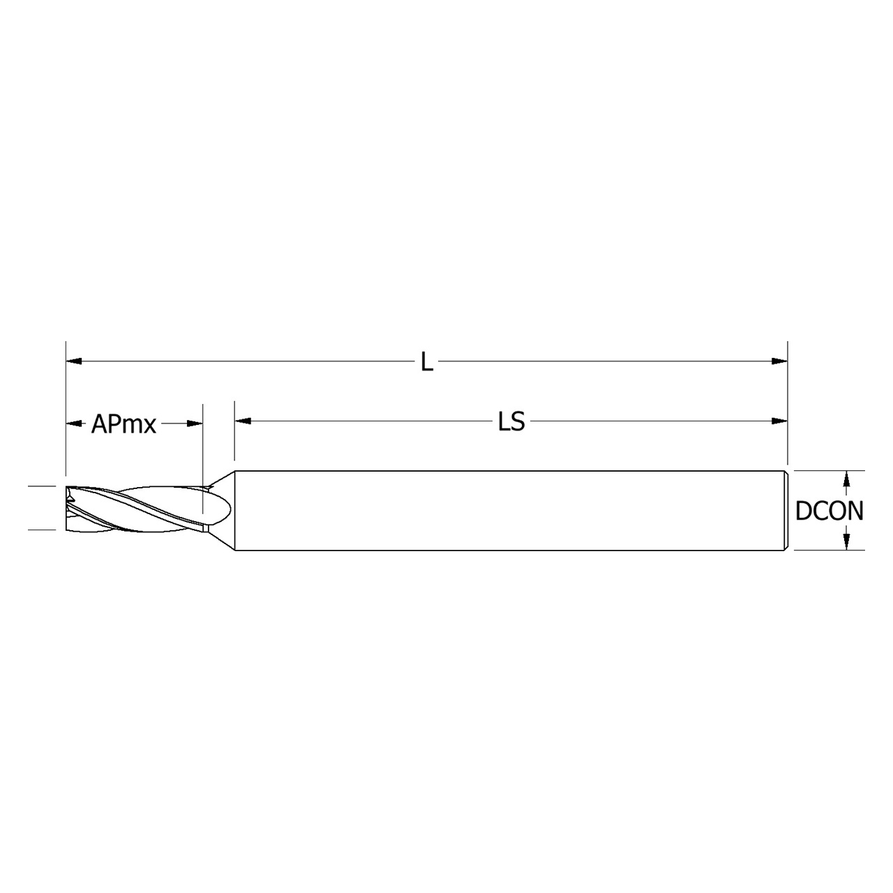 Keo 930-000-009 | 4.50mm Diameter x 34.71mm Length of Shank x 50.00mm OAL 2 Flute Carbide Square End Mill