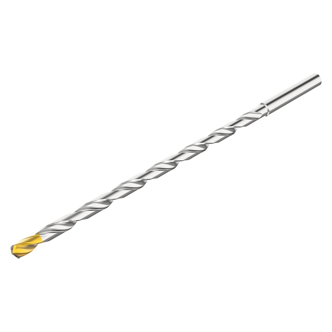 Seco Tools 10307364 | SD2020A-0400-070-04R1 0.158" Diameter x 0.004" Chamfer Width x 1.063" Shank Length x 2.756" Usable Length x 4.488" OAL x 136 Degree Point Angle PVD Coated Carbide Extra Long Drill Bit
