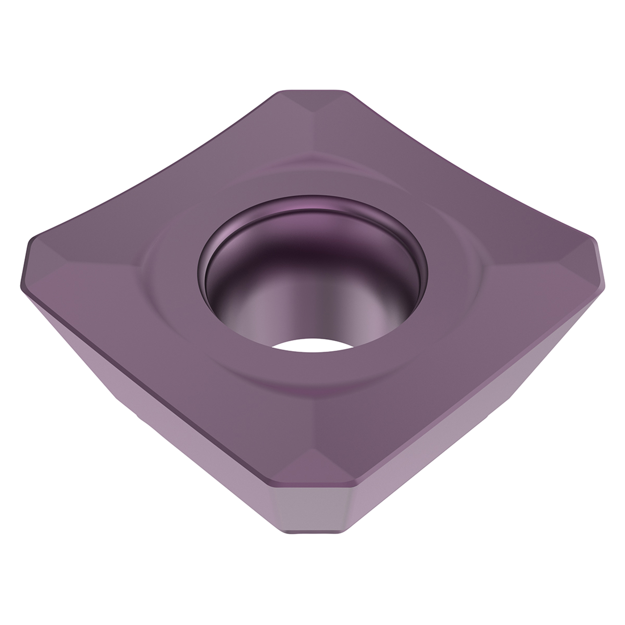Seco Tools 10321782 | SEEX09T3AFN-M05 0.375" Circle Diameter x 0.156" Thickness x 0.012" Radius x 20 Degree Clearance Angle 4 Edge Count PVD Coated MP2051 Grade Carbide Milling Insert