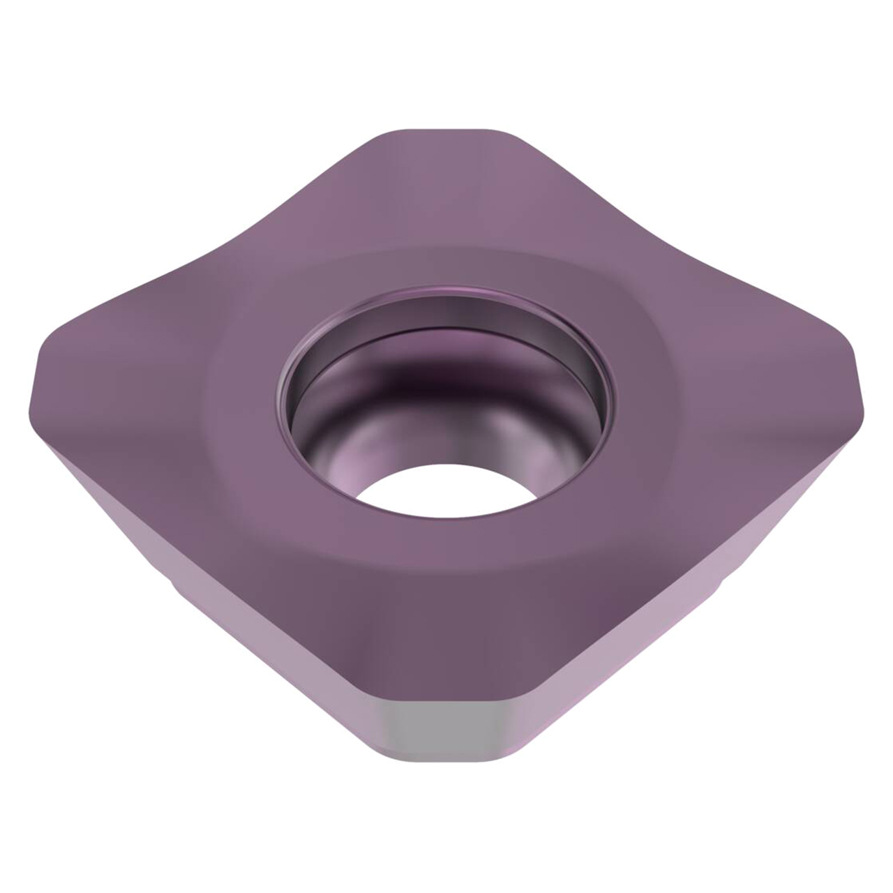 Seco Tools 10321783 | SEEX1505AFN-M12 0.625" Circle Diameter x 0.219" Thickness x 0.059" Radius x 20 Degree Clearance Angle 4 Edge Count PVD Coated MP2051 Grade Carbide Milling Insert