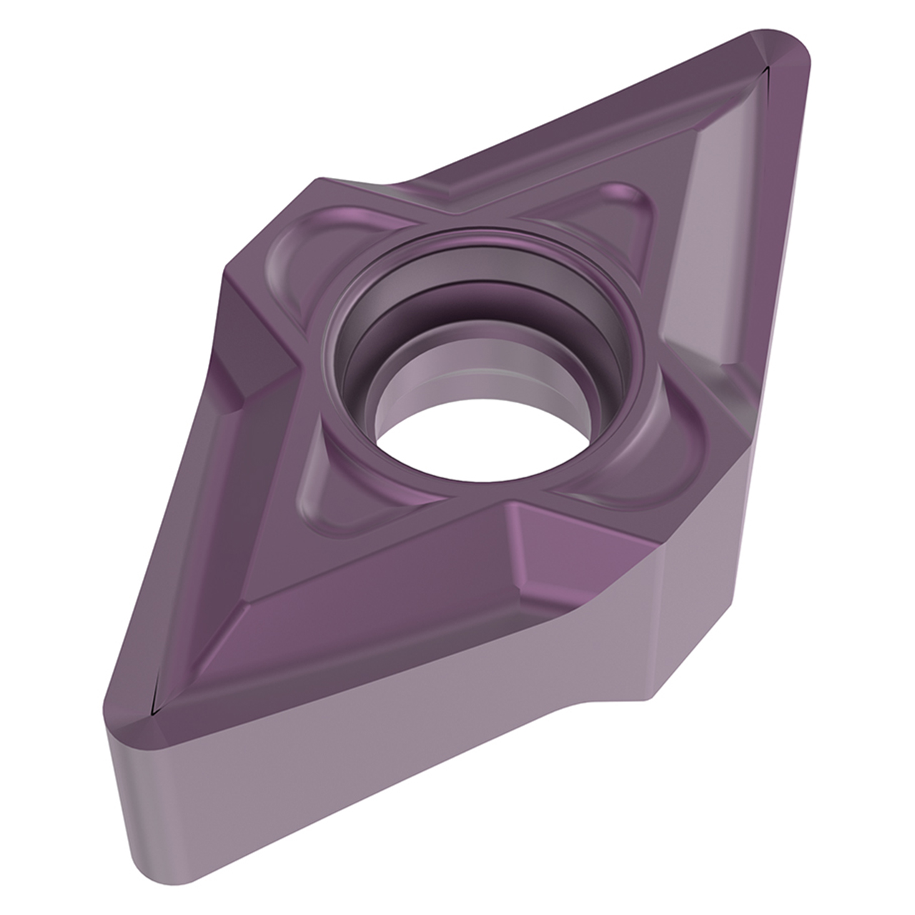 Seco Tools 10339117 | DNMU110408-MF1 0.375" Circle Diameter x 0.188" Thickness x 0.032" Radius x 55 Degree Included Angle 4 Edge Count PVD Coated TS2050 Grade Carbide Turning Insert